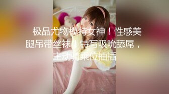  高颜值黑丝伪娘 身材高挑 按摩到一半就忍不住就上位骑乘全自动